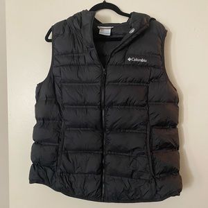 Columbia zip hoodie puffer vest - minimal use!